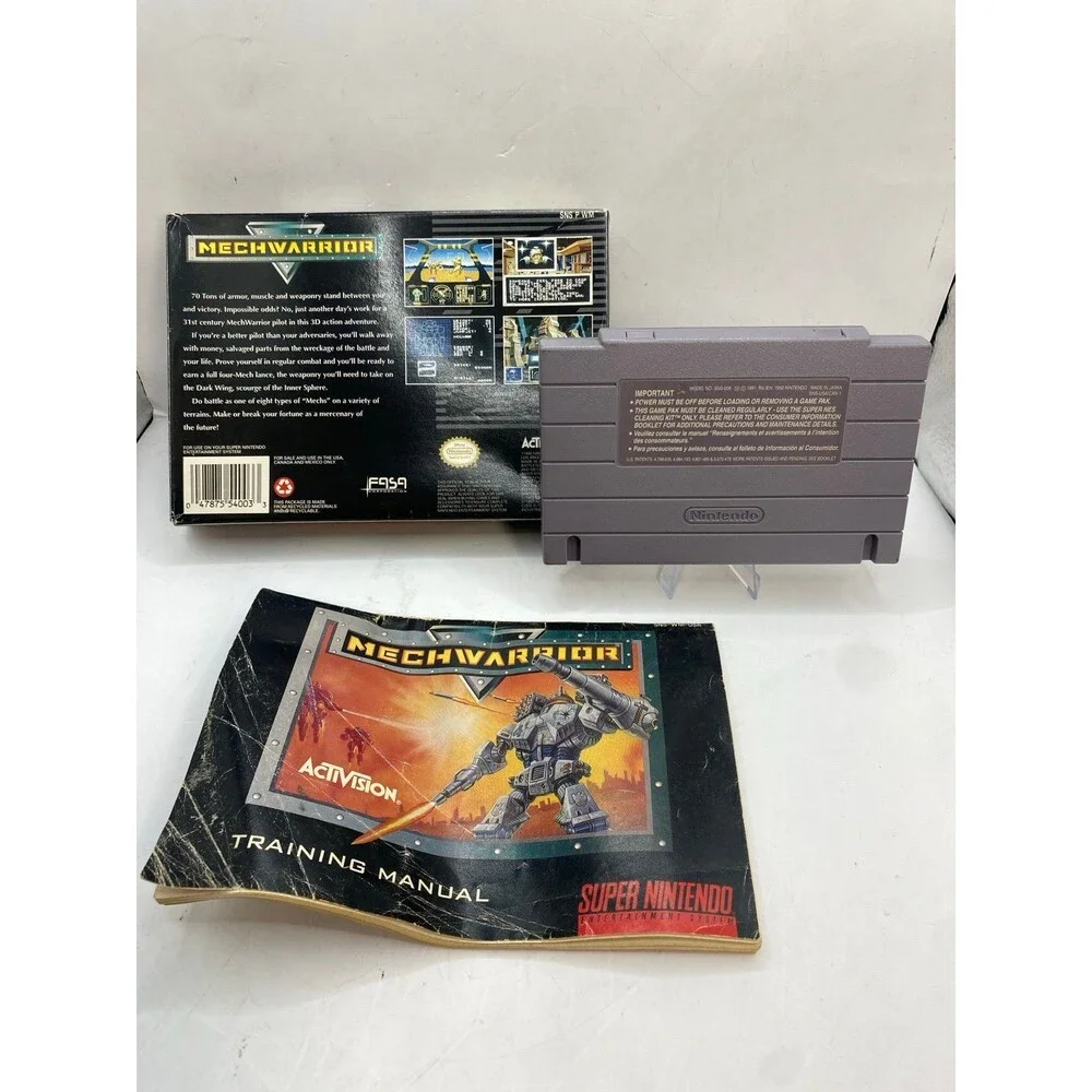 Mechwarrior Super Nintendo SNES Complete Authentic Cartridge Box Manual CIB
